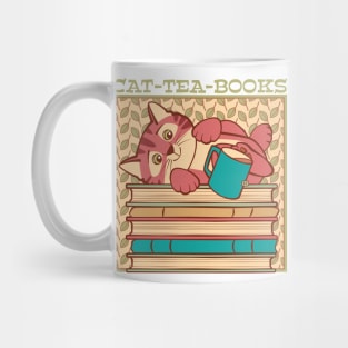 Cat Tea Books Mug